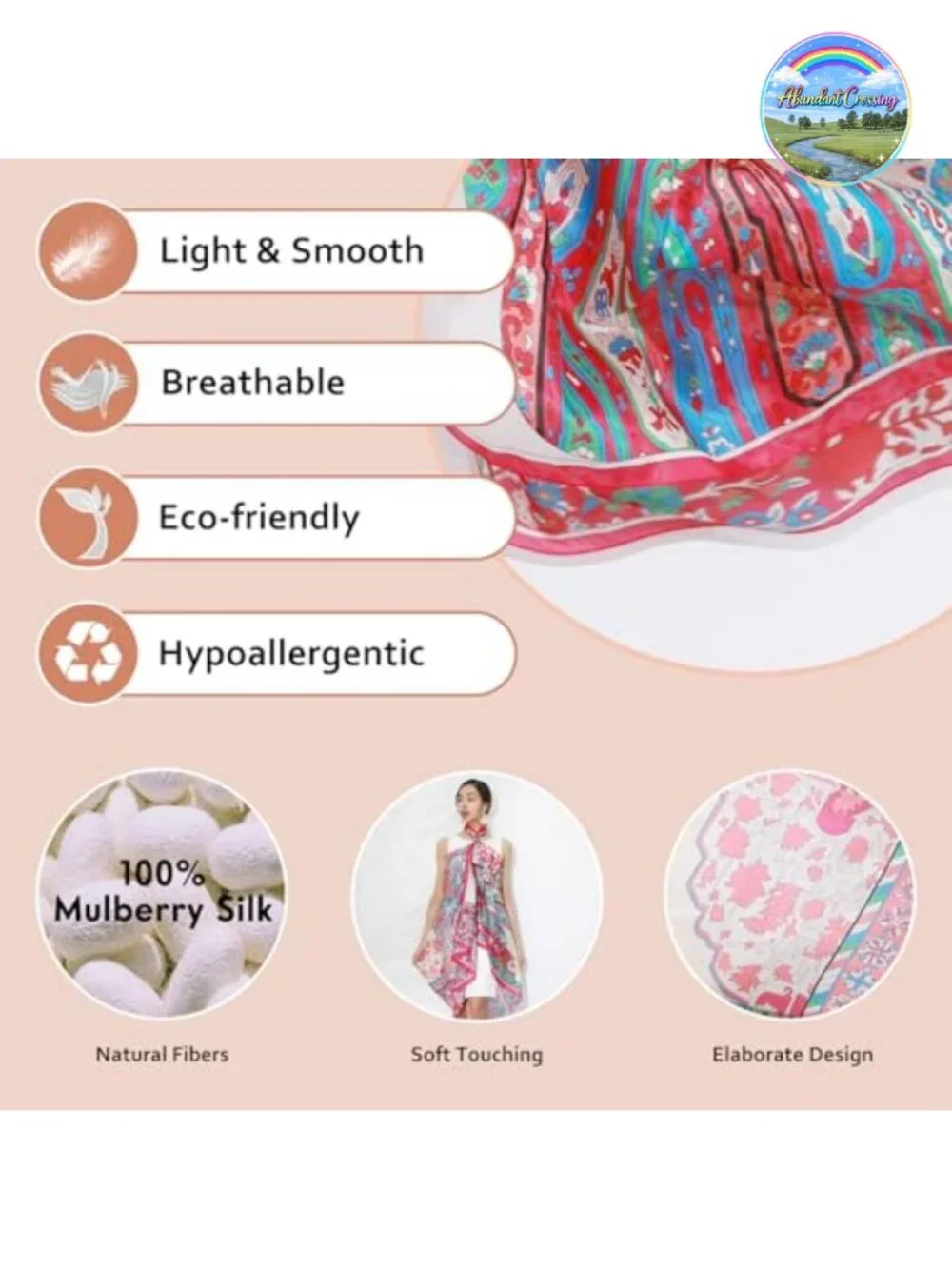 100% Mulberry Silk Pashmina Shawl Wrap - Oversized 90x43